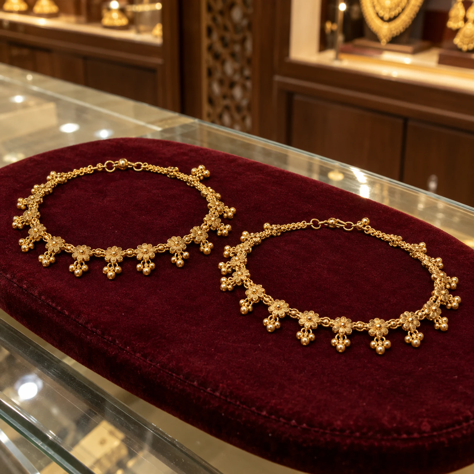Noor Floral Payal jewellery design