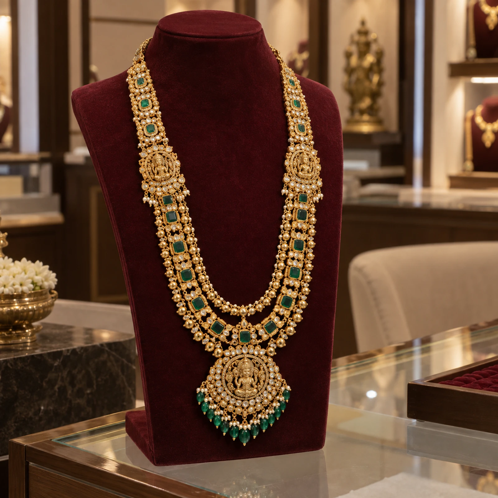 Ziya Emerald Bridal Haar jewellery design