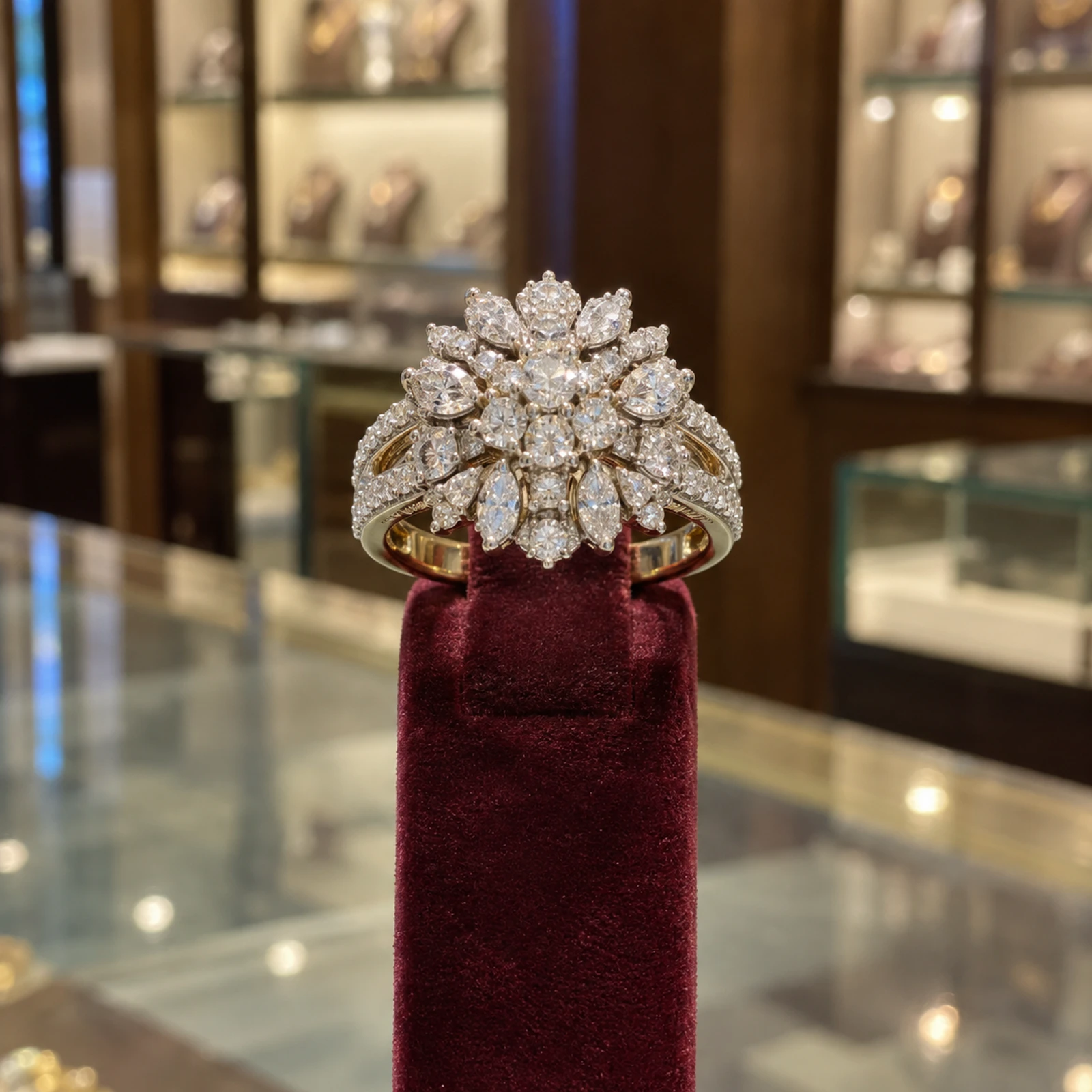Ishani Diamond Cocktail Ring jewellery design