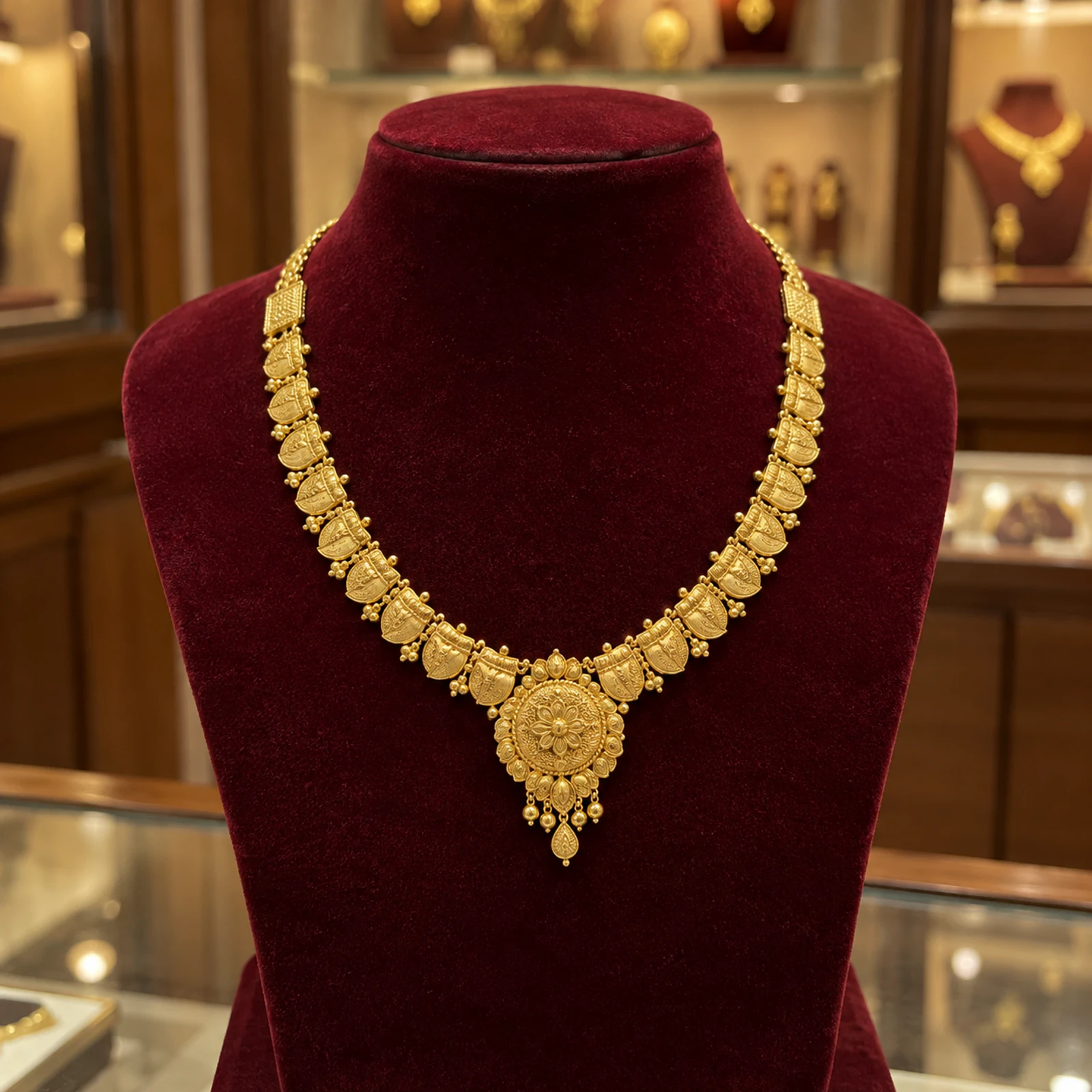 Noor Gold Festive Necklace jewellery design