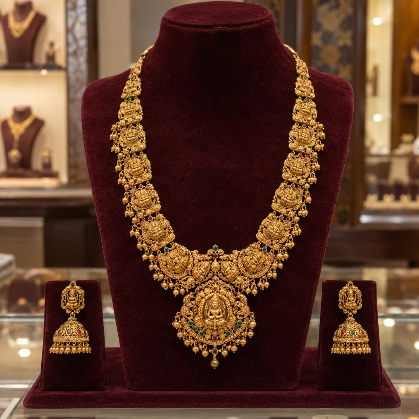 Aanya Temple Necklace Set jewellery design