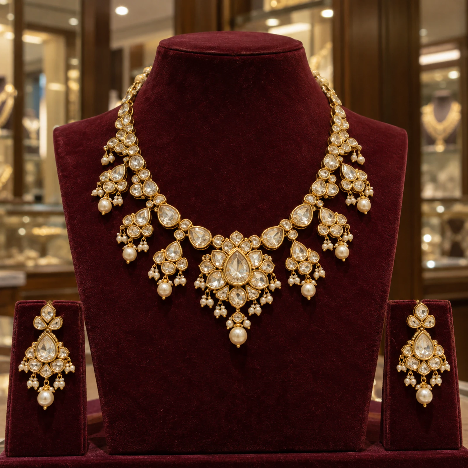 Mira Polki Necklace Set jewellery design
