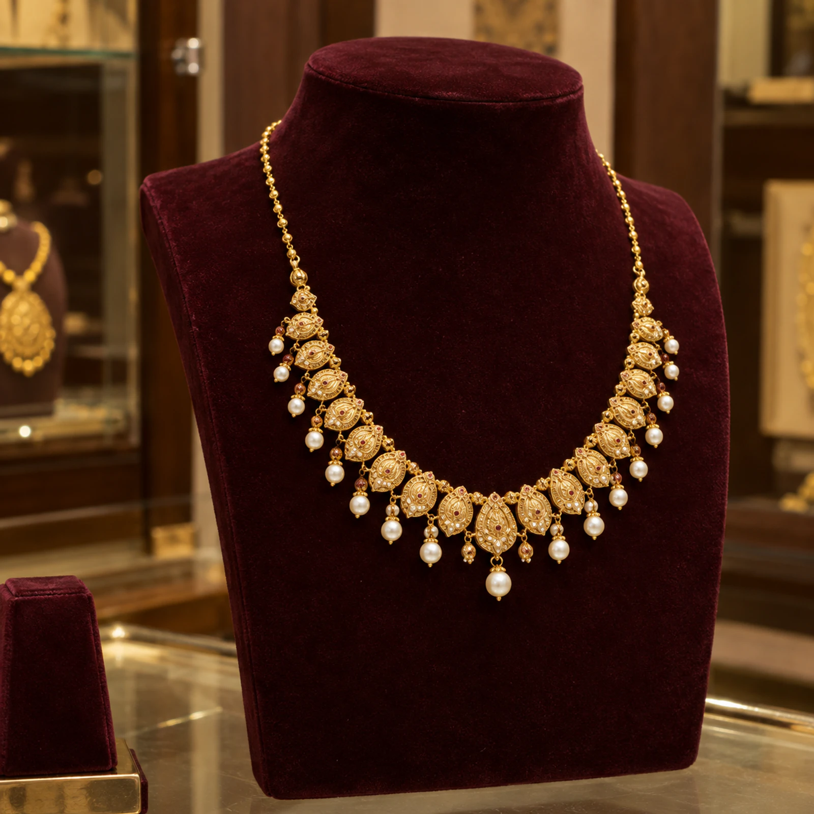 Ishani Pearl Fringe Necklace jewellery design