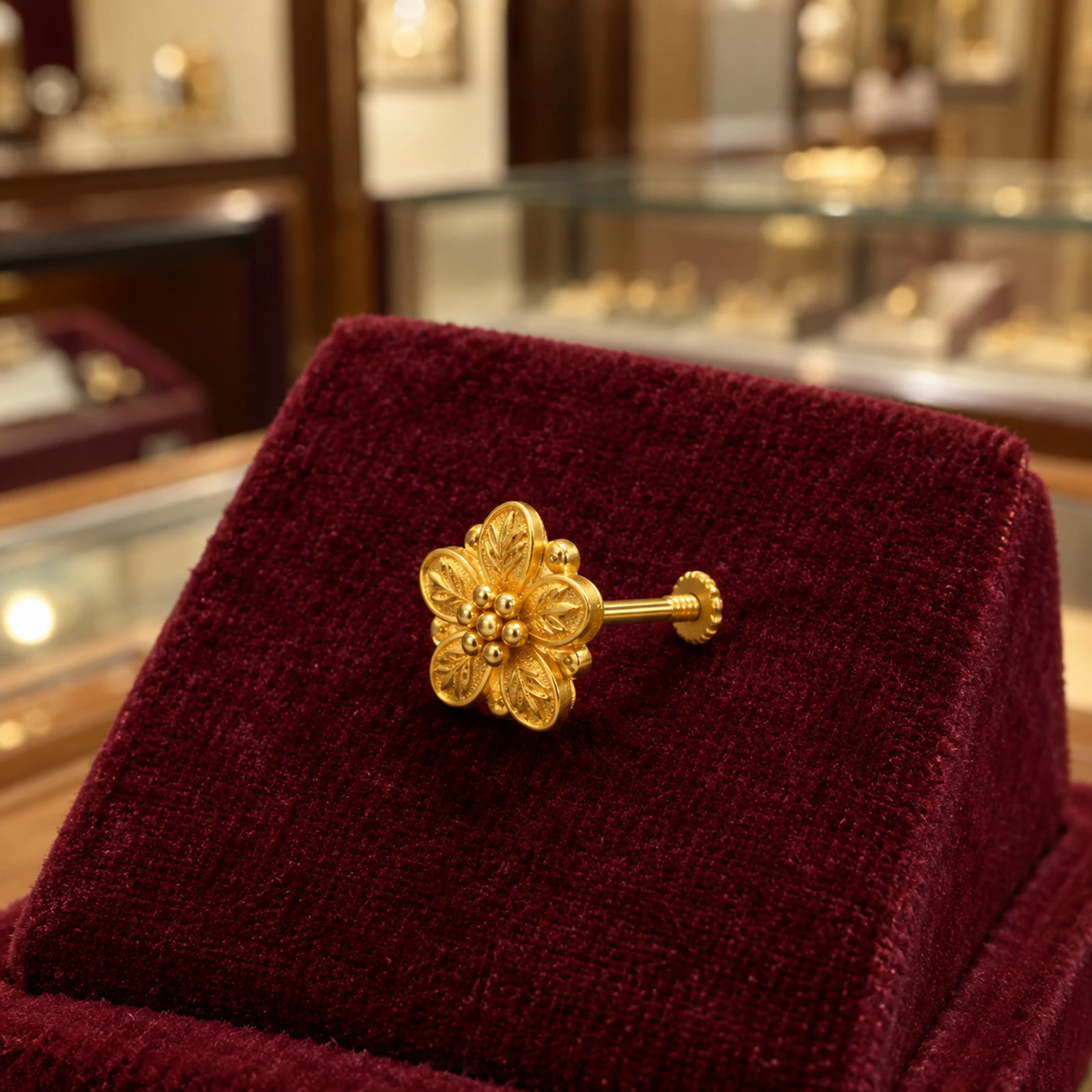 Noor Floral Nose Pin jewellery design