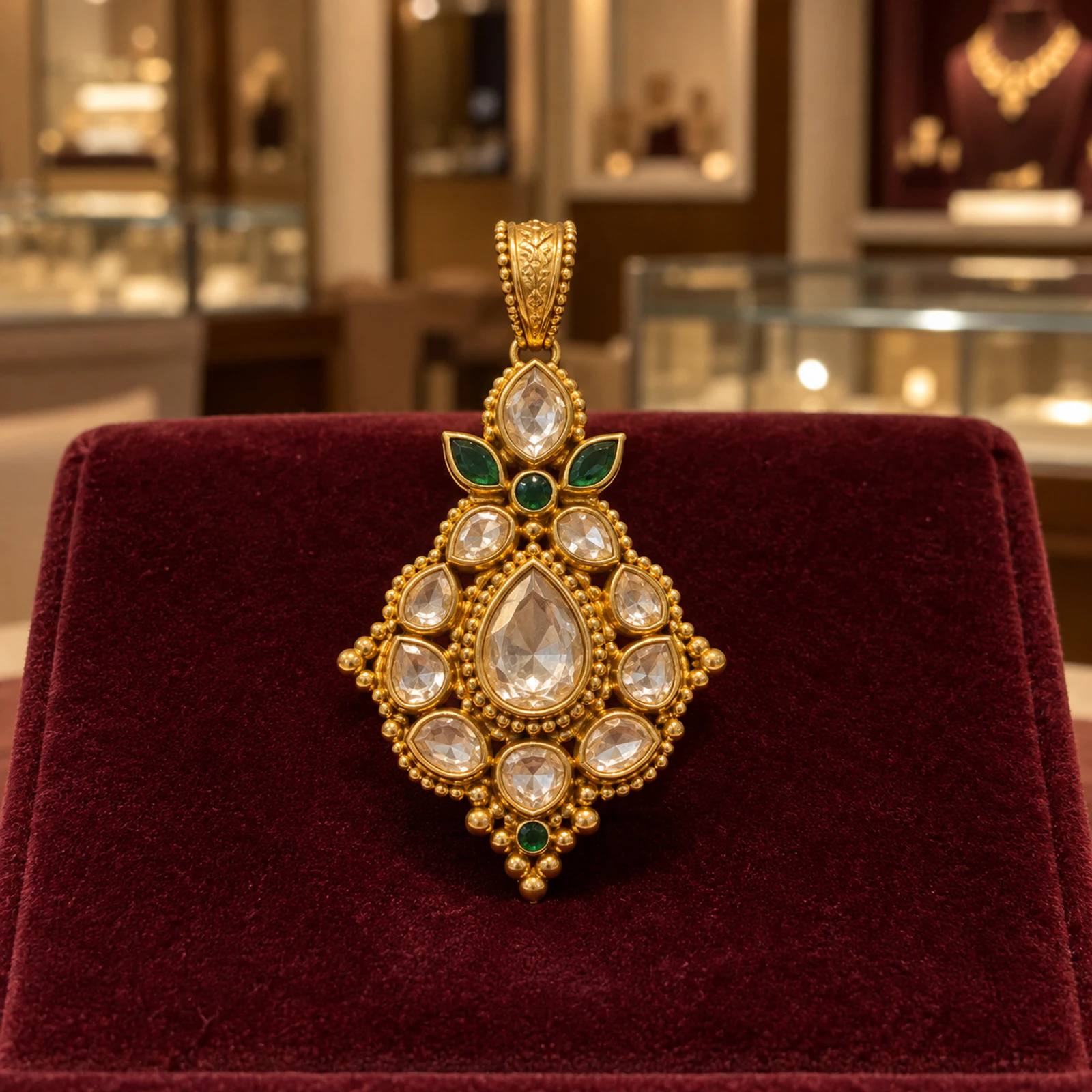 Meher Polki Pendant jewellery design