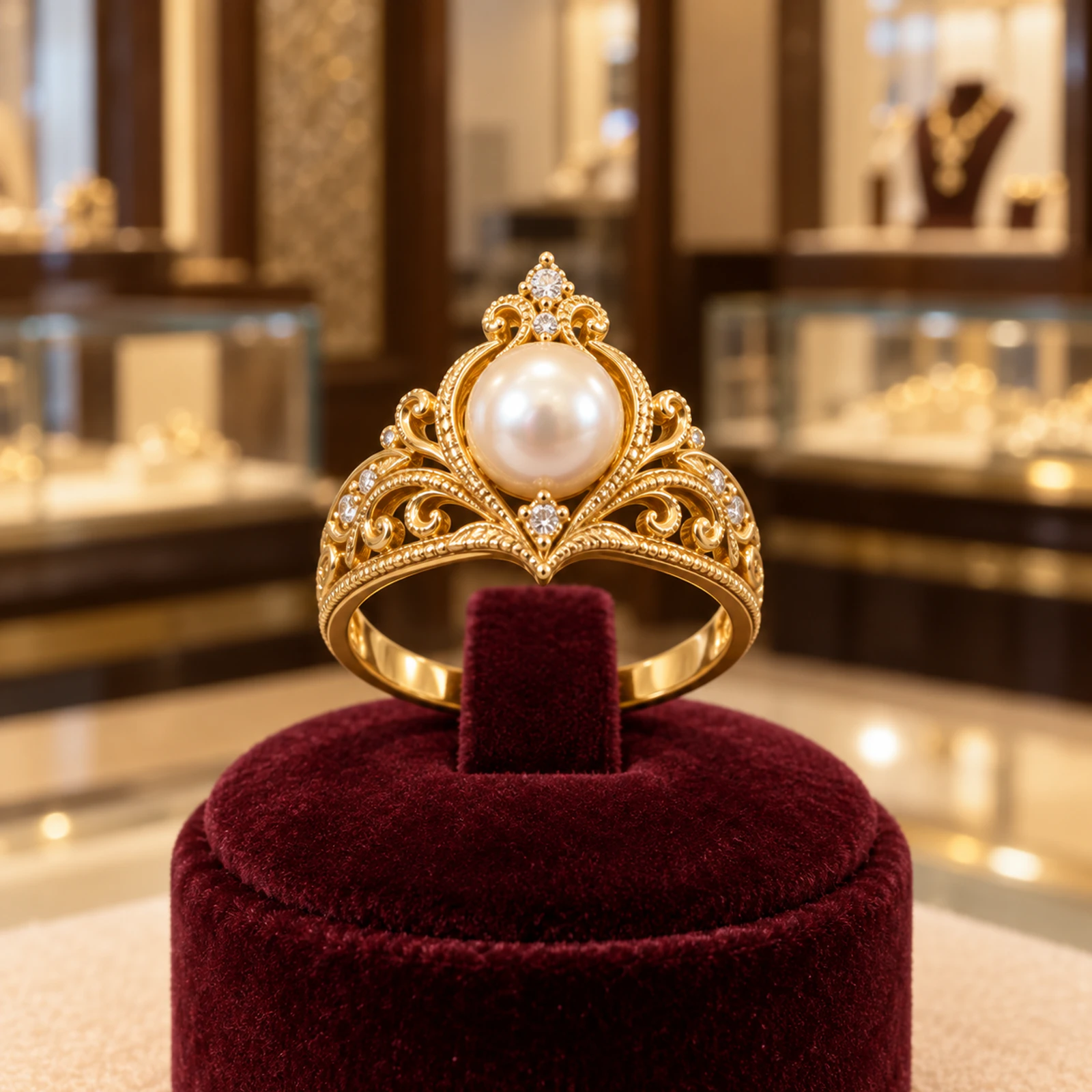 Ruhani Pearl Crest Ring jewellery design