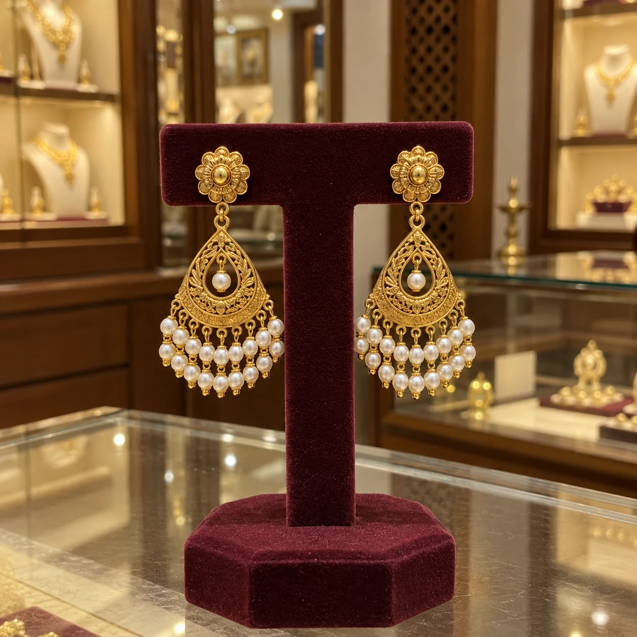 Ishani Pearl Fringe Earrings jewellery design