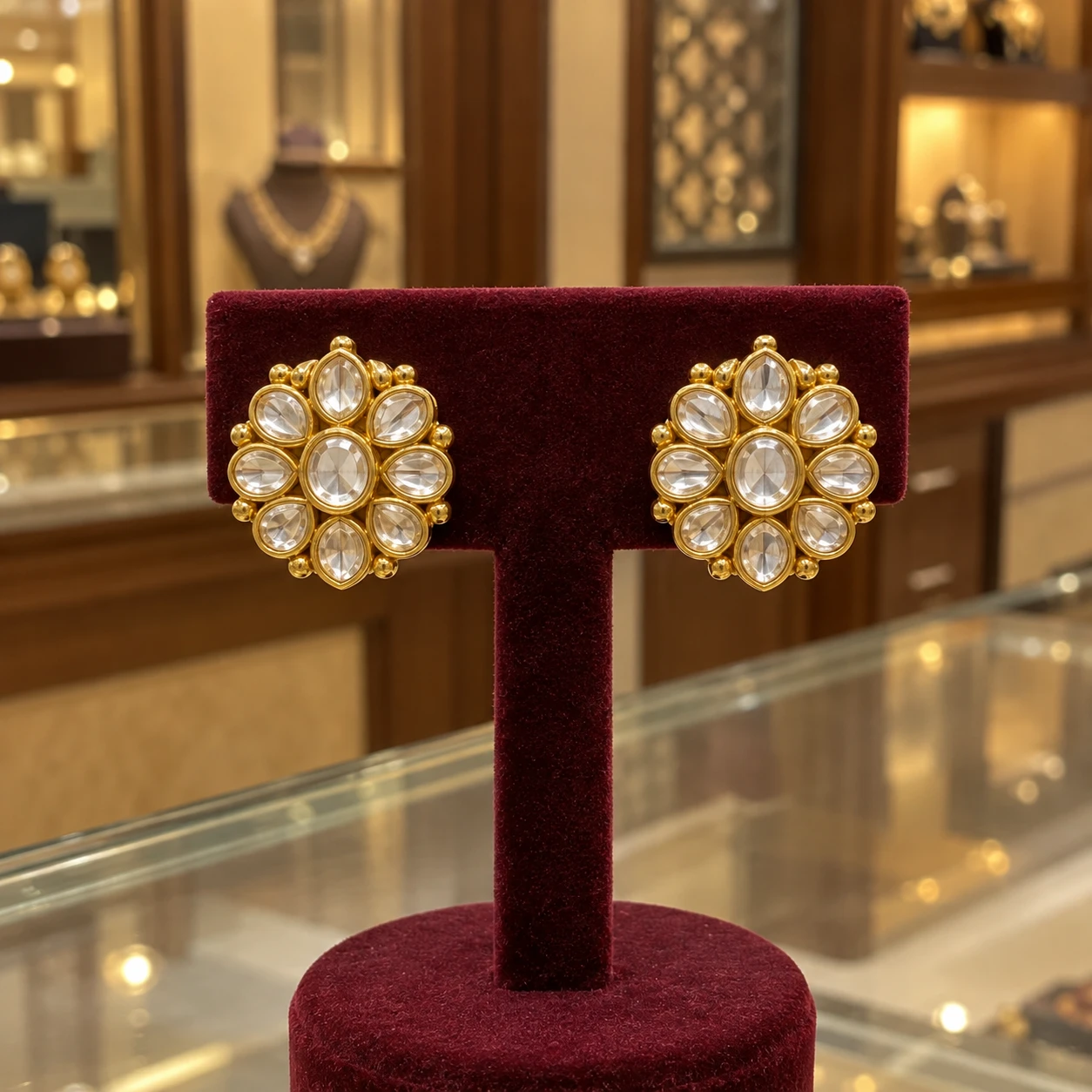 Vanya Kundan Stud Earrings jewellery design